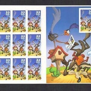 Scott# 3391 "WILE E. COYOTE" LOONEY TUNES SOUVENIR SHEET MNH