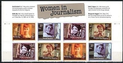 Scott# 3665-68 "WOMEN IN JOURNALISM" PLATE BLOCK (8) WITH HEADER, MNH
