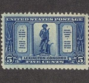 Scott# 619 "LEXINGTON CONCORD" ROTARY PRESS, PERF 10, MNH