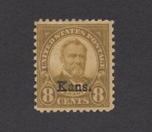 Scott# 666 "KANSAS OVERPRINT - ULYSSES S. GRANT" MINT, NICELY CENTERED