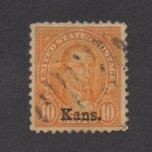 Scott# 668 "KANSAS OVERPRINT - JAMES MONROE" DUPLEX CANCEL