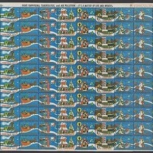 1972 AMERICAN LUNG ASSOCIATION SEALS SHEET (100) * SEE SCAN *