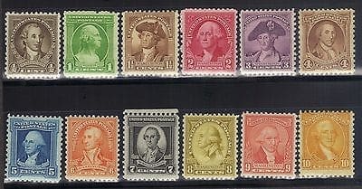 Scott# 704-715 "WASHINGTON BICENTENNIAL" MINT, NICELY CENTERED