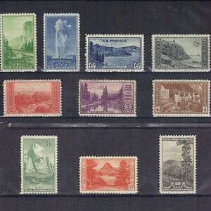 Scott# 740-749 "NATIONAL PARKS" MINT PERFORATED SINGLES SET (10)