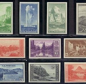 Scott# 756-765 NAT'L PARKS, IMPERF. SET, MINT NGAI, WELL CENTERED