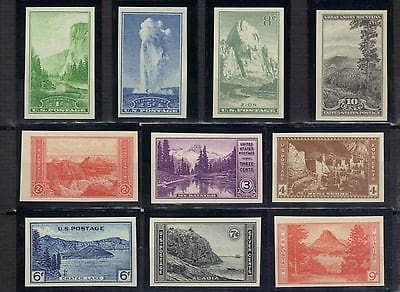 Scott# 756-765 NAT'L PARKS, IMPERF. SET, MINT NGAI, WELL CENTERED