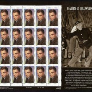 Scott# 3329 "JAMES CAGNEY" FULL SHEET (20) MNH, NICELY CENTERED
