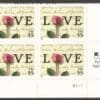 Scott# 3499 "LOVE - ROSE and LOVE LETTERS" S/A PLATE BLOCK (4)MNH