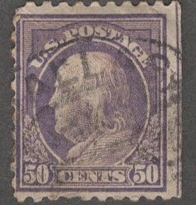 Scott# 477 "FRANKLIN" DALLAS DBL OVAL, STRAIGHT EDGE WITH GUIDELINE