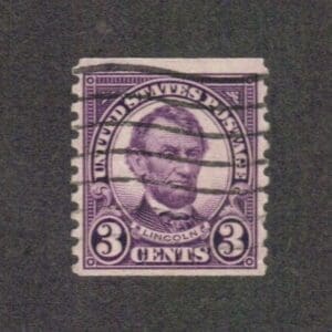 Scott# 600 "LINCOLN" USED WITH FLAG CANCEL