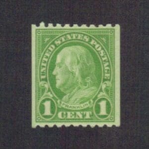 Scott# 604 "FRANKLIN" MINT PERF 10 HORIZONTAL COIL