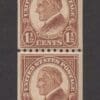 Scott# 605 "HARDING" HORIZONTAL PERF 10 COIL JOINT LINE PAIR, MNH