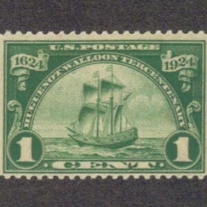 Scott# 614 "HUGUENOT-WALLOON - SHIP-NIEU NEDERLAND" MINT