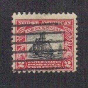 Scott# 620 "NORSE AMERICAN ISSUE" USED WITH BAR GRID CANCEL