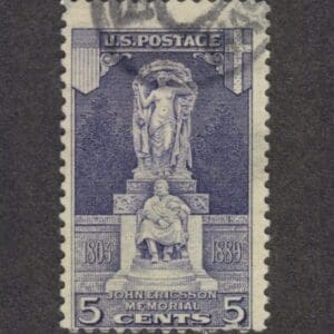 Scott# 628 "ERICSSON MEMORIAL" FALMOUTH MASS. DOUBLE OVAL CANCEL