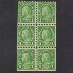 Scott# 632a "FRANKLIN" BOOKLET PANE (6) MNH POST OFFICE FRESH