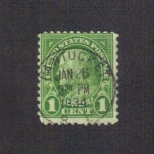 Scott# 632 "FRANKLIN" USED, PAWTUCKET R.I. LOCAL DATE/TIME CANCEL