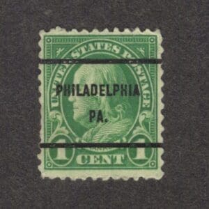 Scott# 632 "FRANKLIN" USED WITH PHILADELPHIA, PA. PRECANCEL