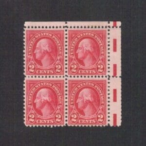 Scott# 634 "WASHINGTON" MARGIN BLOCK (4) MNH NICELY CENTERED