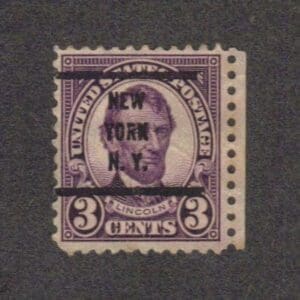 Scott# 635 "LINCOLN" USED WITH NEW YORK, NY. PRECANCEL