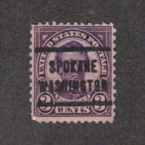 Scott# 635 "LINCOLN" USED WITH SPOKANE WASHINGTON PRECANCEL