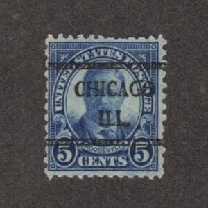 Scott# 637 "ROOSEVELT" WITH LARGE PRINT CHICAGO ILL. PRECANCEL