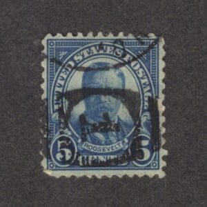 Scott# 637 "ROOSEVELT" USED WITH NUMERAL 1 CANCEL NICELY CENTERED