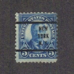 Scott# 637 "ROOSEVELT" USED WITH NEW YORK, N.Y. PRECANCEL