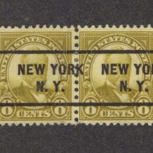 Scott# 640 "GRANT" USED PAIR WITH LG PRINT N.Y. N.Y. PRECANCEL