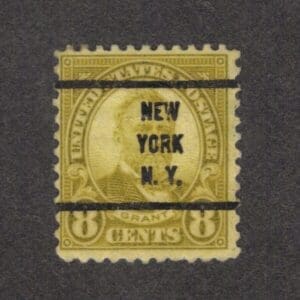 Scott# 640 "GRANT" USED WITH SMALL PRINT NEW YORK NY  PRECANCEL