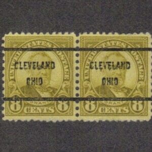 Scott# 640 "GRANT" USED PAIR WITH CLEVELAND OHIO PRECANCEL