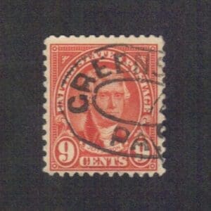 Scott# 641 "JEFFERSON" WITH GREENSBURGH PA. DOUBLE OVAL CANCEL