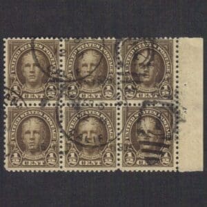 Scott# 653 "NATHAN HALE" BLK (6) W/SAN FRANCISCO CA. DATED CANCEL