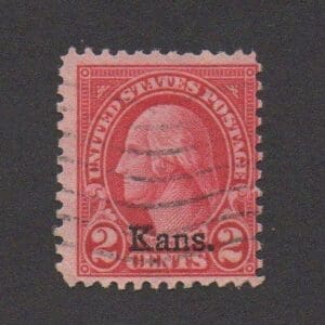 Scott# 660 "WASHINGTON - KANSAS OVERPRINT" USED WITH FLAG CANCEL