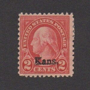 Scott# 660 "GEORGE WASHINGTON" KANSAS OVERPRINT, MINT, DG