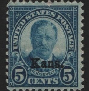 Scott# 663 "KANSAS OVERPRINT - ROOSEVELT" MINT