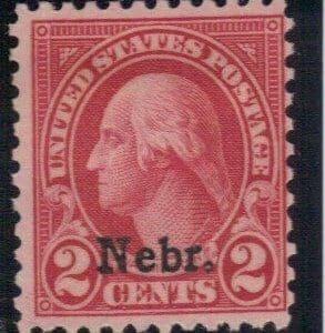 Scott# 671 "NEBRASKA OVERPRINT - GEORGE WASHINGTON" MINT