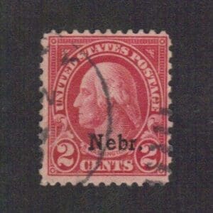 Scott# 671 "NEBRASKA OVERPRINT - GEORGE WASHINGTON" USED, LITE LOCAL CANCEL