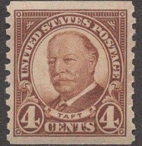 Scott# 687 "WILLIAM HOWARD TAFT" ROTARY PRESS VERTICAL COIL, PERFORATED 10, MNH