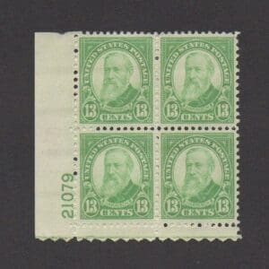 Scott# 694 "WILLIAM HARRISON" PLATE BLOCK (4) MINT, VERY WELL CENTERED