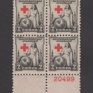 Scott# 702 "RED CROSS" PLATE BLOCK (4) MINT * SEE DETAILS *