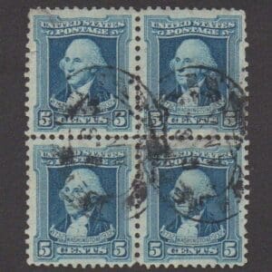 Scott# 710 "WASHINGTON" BLOCK (4) WITH PHILLY DOUBLE OVAL CANCEL