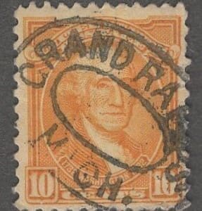 Scott# 715 "WASHINGTON" WITH GRAND RAPIDS MI. DOUBLE OVAL CANCEL