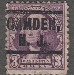Scott# 720 "WASHINGTON" USED WITH CAMDEN, N.J. PRECANCEL