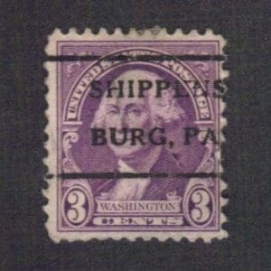 Scott# 720 "WASHINGTON" SHIPPENSBURG PA PRECANCEL, USED