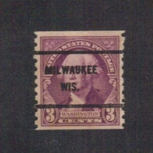 Scott# 721 "WASHINGTON" COIL, USED MILWAUKEE WIS. PRECANCEL