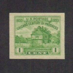 Scott# 730a "RESTORATION of FORT DEARBORN" SOUVENIR SHEET SINGLE, MINT, NGAI