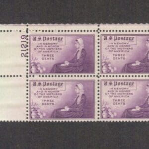Scott# 737 "MOTHERS DAY" ROTARY PRESS PLATE BLOCK (4) MNH