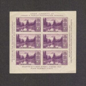 Scott# 750 APS PHILATELIC EXPO IMPERF. SHEET-MOUNT RAINIER (6)MNH