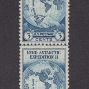 Scott# 753 WORLD MAP SPECIAL PRINTING, VERT. PAIR/HORIZONTAL LINE, MNH